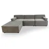 Image de Canape droit en.casa 3 places en velours marron 172 x 258 x 68 cm