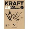 Image de Bloc collé de 100 feuilles A5 Clairefontaine Kraft Brun