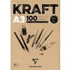 Image de Bloc collé de 100 feuilles A3 Clairefontaine Kraft Brun