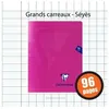 Image de Cahier polypro mimesys polypro 17x22 96p grands carreaux seyes rose clairefontaine