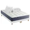 Image de Pack Matelas Ressort 7 zones + Mémoire de forme + Sommier KING STYLE + couette + oreillers Fabriqué en France 2x90 x 200 cm, Sommier Blanc