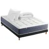 Image de Pack Matelas Ressort 7 zones + Mémoire de forme + Sommier KING STYLE + couette + oreillers Fabriqué en France 140 x 190 cm, Sommier Noir