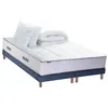 Image de Pack matelas Ressort 7 zones + sommier + oreiller + couette FABRICATION FRANCAISE 2x90 x 200 cm, Sommier Bleu denim