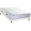 Image de Ensemble Matelas Ressort 7 zones + Mémoire de forme + Sommier BELLAGIO 2 Fabriqué en France 140 x 190 cm, Sommier Blanc