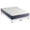 Image de Ensemble Matelas Ressort 7 zones + Mémoire de forme + Sommier KING STYLE Fabriqué en France 2x80 x 200 cm, Sommier Blanc