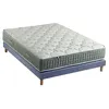Image de Ensemble + matelas Ressort 7 zones Face Hiver/Eté différente HYGGE Fabriqué en France 140 x 190 cm, Sommier Bleu denim
