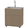 Image de Meuble cuisine extérieure taupe avec évier intégré 80 x 55 cm - Le Marquier