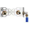 Image de FIXSYSTEM double : kit complet de fixation d'un robinet mural entraxe 150 mm Coudes d'alimentation à compression sur tube PER NOYON & THIEBAULT - Ø 16 mm, sortie mâle 3/4' (20x27) - 3315-16PL1
