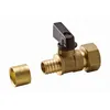 Image de Mini vanne 1/4 tour à glissement sur tube PER NOYON & THIEBAULT - Ø 12 mm à visser femelle écrou libre F1/2' (15x21) Bague en laiton - 2121-1512L1