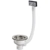 Image de Bonde à panier avec grille inox pour évier épais D90 avec trop plein - VALENTIN - 00 408500 000 00