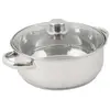 Image de Crealys 502386 faitout en inox 8 l + couvercle verre diamètre: 28 cm