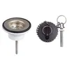 Image de Bonde de lavabo WIRQUIN bouchon noir Ø40 mm grille inox chaînette perlée pour lavabo sans trop-plein