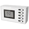 Image de Radiateur sèche-serviette électrique 500w à inertie sèche blanc - ecran lcd - barres plates