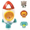 Image de Jeu de bain fusée avec 3 animaux souples - pour enfants de 18 mois et plus - jets d'eau tournants