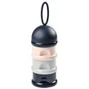 Image de Boite doseuse de lait 3 compartiments empilables Night blue/Rose