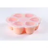 Image de BEABA Multiportions en silicone de qualité premium, résistance thermique, couvercle hermétique, Fabriqué en Italie, 6x150 ml rose