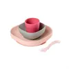 Image de Coffret vaisselle 4 pièces en silicone pink - beaba