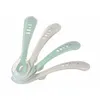 Image de Lot 4 cuillères 2ème âge silicone Gris velours/Vert sauge