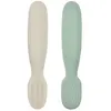 Image de Lot de 2 pré-cuillères en silicone vert et gris