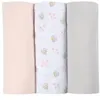 Image de Lot de 3 langes en coton Cygne/Rose