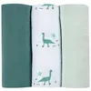 Image de Lot de 3 langes en coton Jurassique/Vert