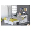 Image de OXYGENE Lit adulte + rangements 140x190 blanc