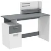 Image de PLATON Bureau 1 porte 1 tiroir Blanc et gris - L 121,5 x H 109,7 x P 55,1 cm