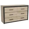 Image de Commode 6 tiroirs Colorado - Décor Chene Kornberg - L 129.1 x H 77.1 x P 41.8 -