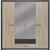 Image de Armoire DEMEYERE COLORADO 4 portes 2 tiroirs miroirs chêne Kronberg 198x203x56,6 cm