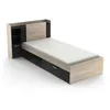 Image de Lit modulable 90 x 190/200 cm avec rangements - Noir et naturel - MARTELO