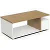 Image de CaliCosy, Table basse, Table basse 3 niches décor chêne et blanc mat L91,8 cm - ACCESS (92 x 50 x 36 cm)
