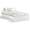 Image de Demeyere Lit adulte MICHIGAN - 160 x 200 cm - Multiples rangements - Blanc