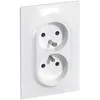 Image de Legrand - Double prise 2P+T 16A 1 poste précâblée complet - Neptune - blanc