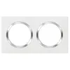 Image de Plaque carrée Dooxie - 2 postes - Entraxe 71mm - Blanc bague effet chromé