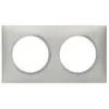 Image de Plaque carrée Dooxie - 2 postes - Entraxe 71mm - Effet aluminium