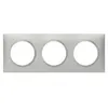 Image de Plaque carrée Dooxie - 3 postes - Entraxe 71mm - Effet aluminium