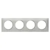 Image de Plaque carrée Dooxie - 4 postes - Entraxe 71mm - Effet aluminium