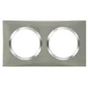 Image de Plaque carrée Dooxie - 2 postes - Entraxe 71mm - Effet inox brossé