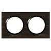 Image de Plaque carrée Dooxie - 2 postes - Entraxe 71mm - Effet bois ébène