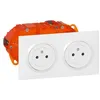 Legrand - Prise De Courant 2 X 2P + T Précâblée - Appareillage Saillie Complet Oteo Blanc 086078