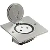 Image de Prise de sol simple - 2P+T Surface carrée - 16A - Avec platine - Inox brossé