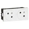 Image de Double prise 2P+T Mosaic Link surface - 45° - Blanc