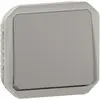 Image de Legrand PLEXO New insert, bouton poussoir, 10 A, bornes à fiches (SL), IP55 gris, 069540L, Bouton + interrupteur, Gris