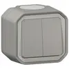 Image de Commande double étanche pour réaliser 3 fonctions PLEXO fixation saillie gris (Boîte de 10) LEGRAND 069715L