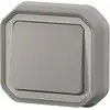 Image de Legrand PLEXO New Cache pour commutateur 1-fois en saillie pour locaux humides, bornes à fiches, IP55 gris, Bouton + interrupteur, Gris