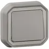 Image de Interrupteur ou va-et-vient étanche PLEXO 10 AX 250 V~ livré complet pour fixation en encastre gris (boîte de 10) LEGRAND 069811L