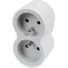 Image de Biplite Murale Compact, 2 Prises Blanc