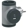 Image de Triplite Usb Murale Compact, 2 Prises Aluminium