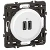 Image de Legrand - Prise 2 USB Céliane 20W Power Delivery Type-C+C enjoliveur + support
