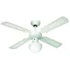 Image de Ventilateur de plafond FARELEK Bali 112420 107 cm réversible 4 pales blanches + lumière